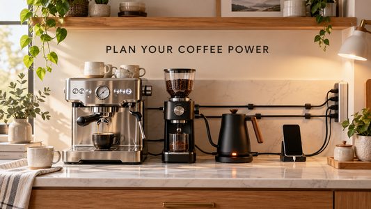 HONIZER ZeroEdge concept organizing side-access power for a compact home coffee station