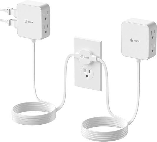 12FT Split Flat Extension Cord,Twin Extension Cord Flat Plug with Wall Tape