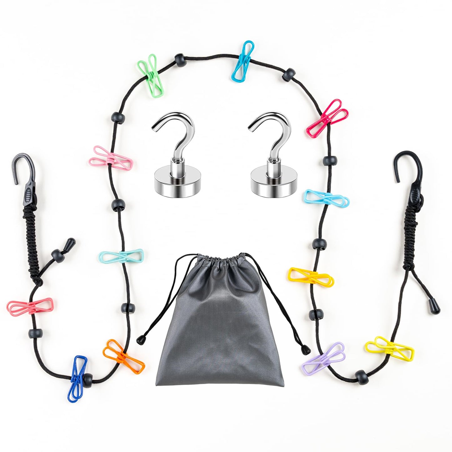 No-Sag Cruise Clothesline,Cruise Essential 2026, 6PCS Magnetic Hooks 32/20mm | for holding Wet Towels Swimsuits Clothes in Cruise Ship Cabin RV