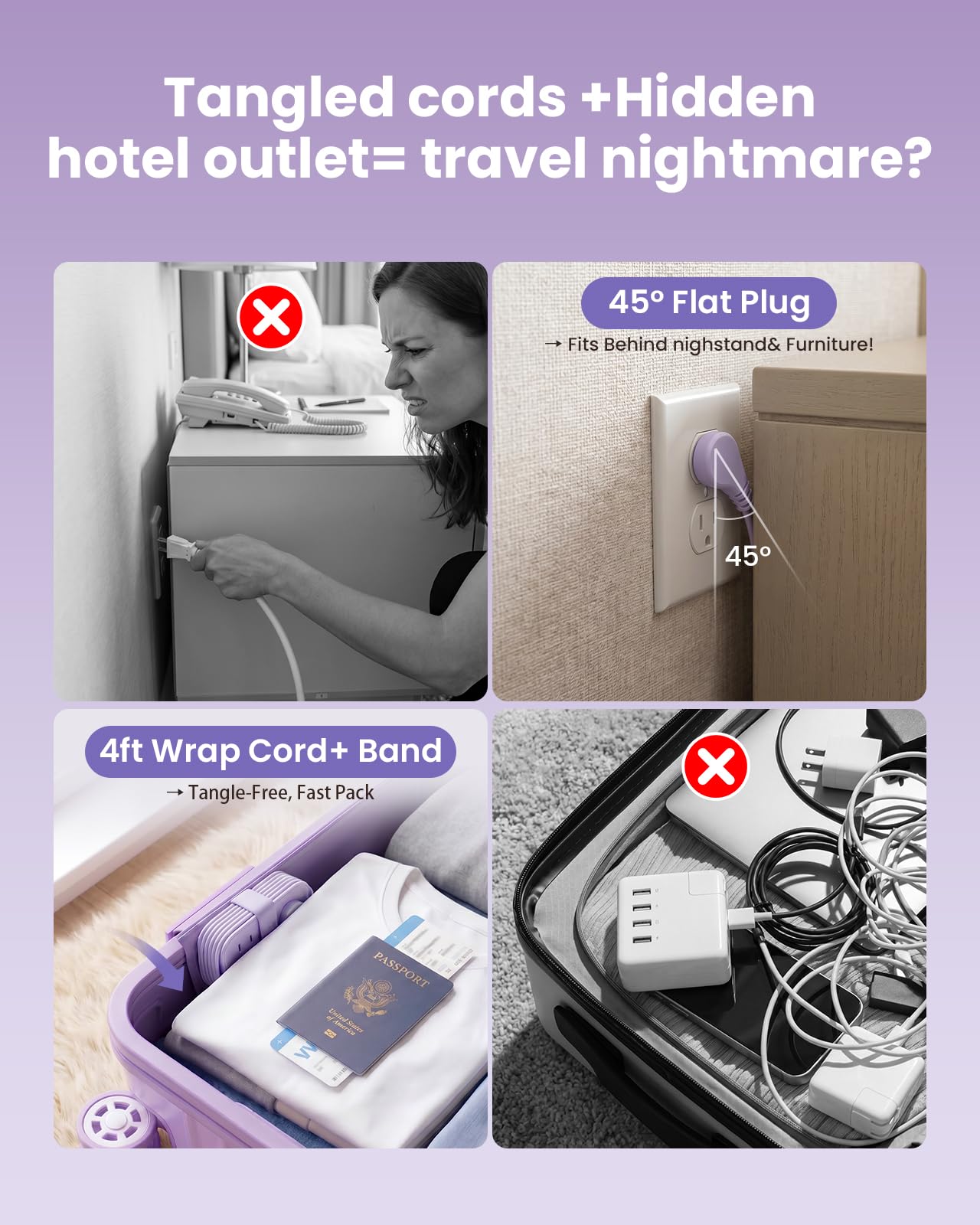10 in1 Cruise Approved Travel Power Strip USB C 20W, Travel Essential